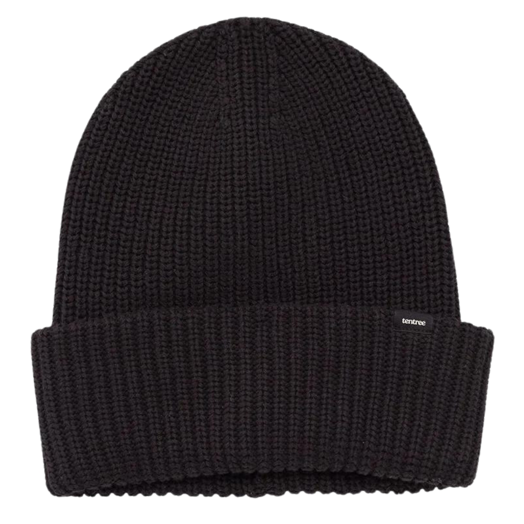 TUQUE TENTREE EN TRICOT CÔTELÉ POUR ADULTE couleur meteorite black vu de face