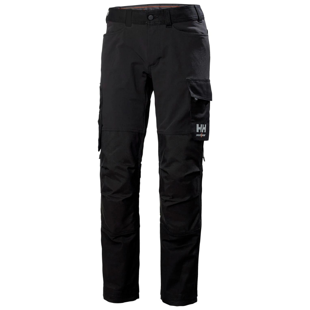 PANTALON DE TRAVAIL HELLY HANSEN WORKWEAR OXFORD 4X NA POUR HOMME couleur black vu du pantalon long noir de face