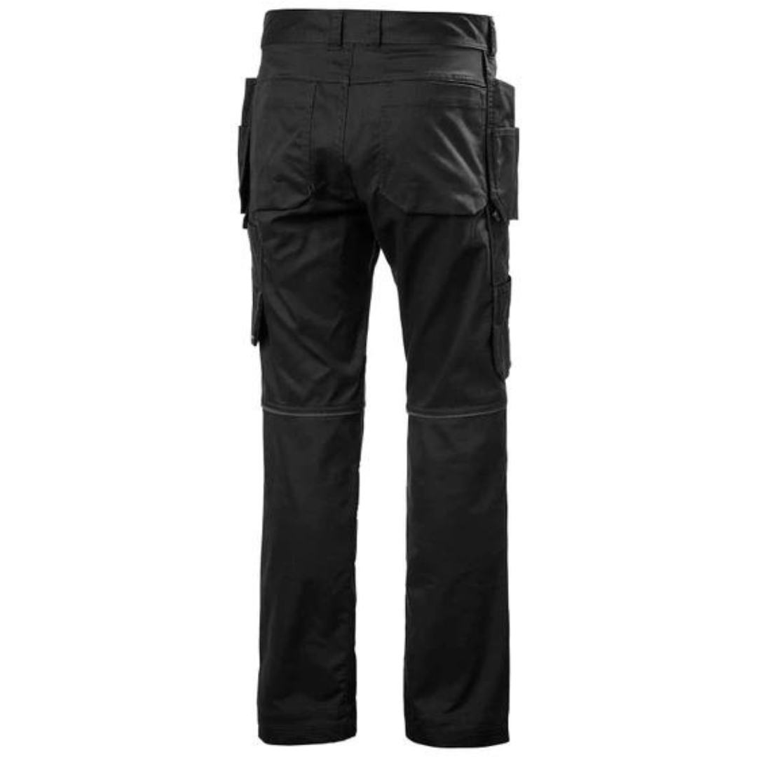 PANTALON DE TRAVAIL HELLY HANSEN WORKWEAR MANCHESTER CONSTRUCTION POUR HOMME COULEUR BLACK VU DU PANTALON LONG DE COULEUR NOIR DE DOS
