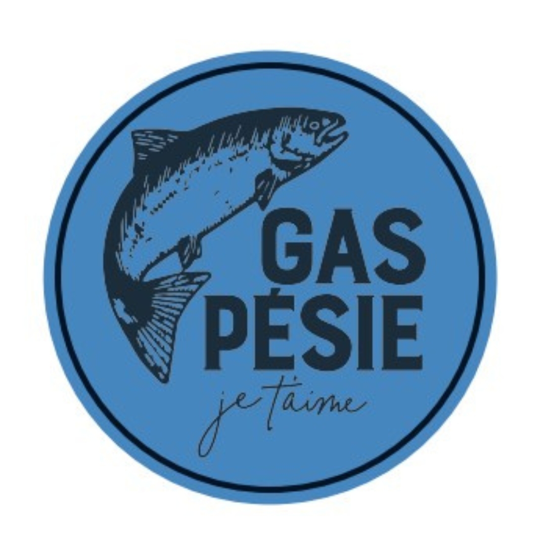 AUTOCOLLANT EN VINYLE GASPÉSIE JE T'AIME LOGO couleur bleu