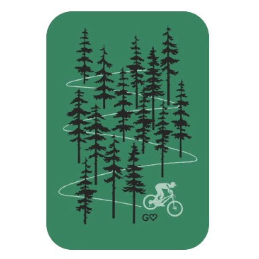 AUTOCOLLANT EN VINYLE GASPÉSIE JE T'AIME LOGO VÉLO couleur vert