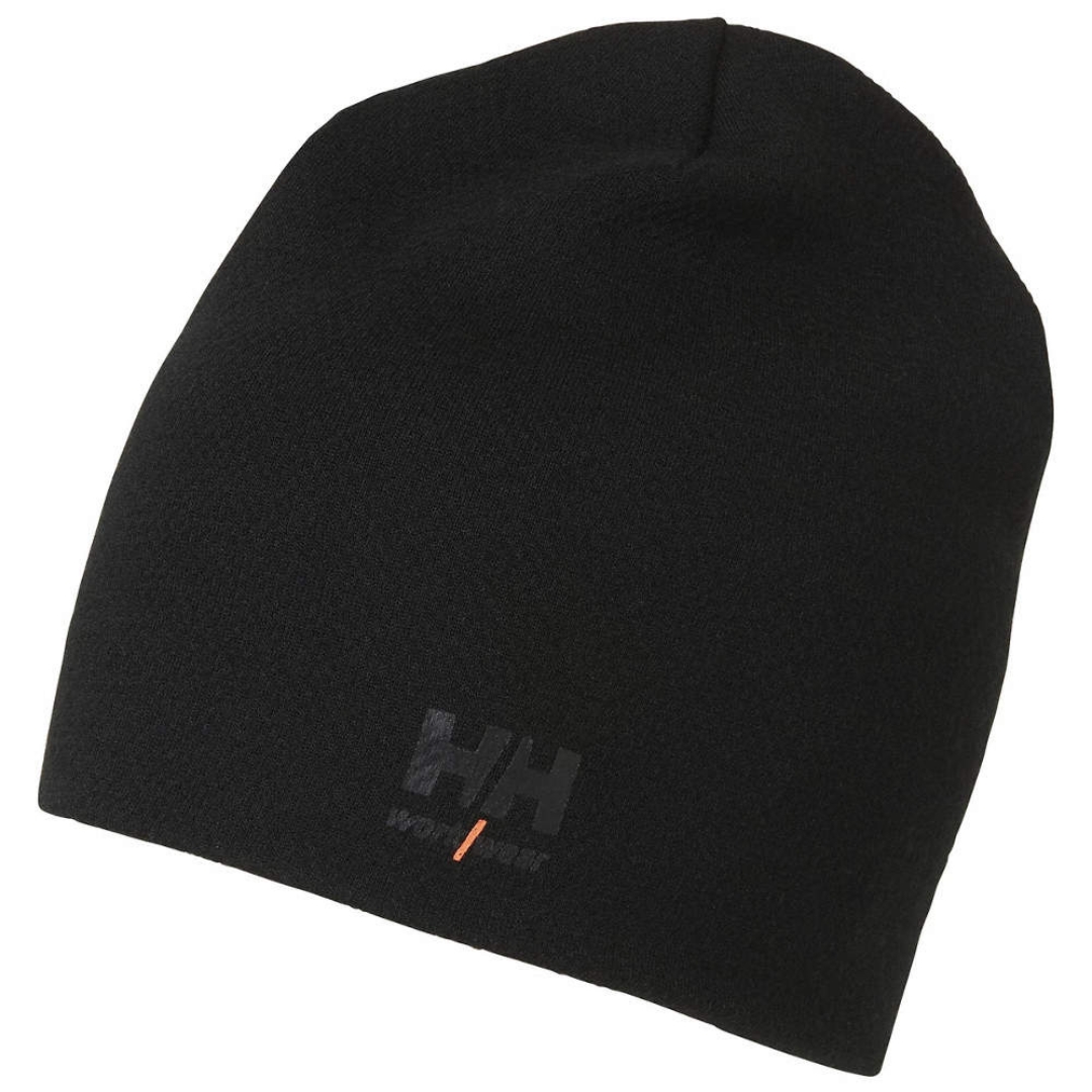 TUQUE HELLY HANSEN WORKWEAR LIFA MERINO POUR ADULTE COULEUR BLACK LOGO HH WORKWEAR VISIBLE AU BAS DE LA TUQUE