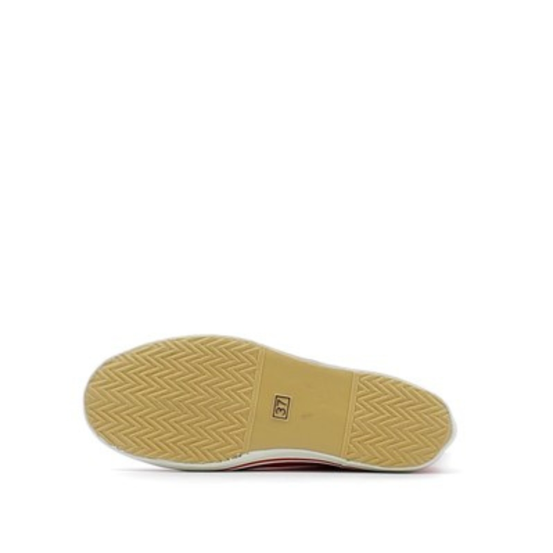BOTTE DE PLUIE AIGLE MALOUINE POUR FEMME couleur rouge vue de la semelle d'usure