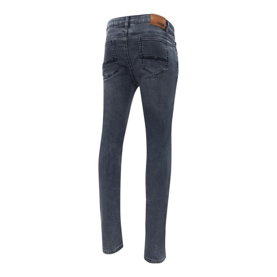 JEANS DE TRAVAIL TASK ULTRA CONFORT SLIM FIT POUR HOMME couleur med blue vu de dos poches plaquées aux fesses visible coupe ajustée