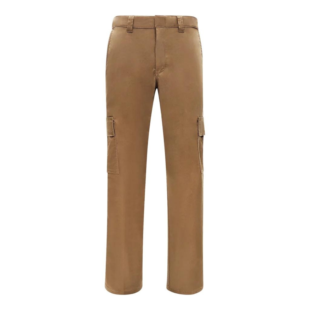 PANTALON DE TRAVAIL TASK CARGO EXTENSIBLE POUR HOMME couleur dark sand vu de devant poche cargo à la cuisse visible passant pour ceinture visible pantalon entièrement beige sable