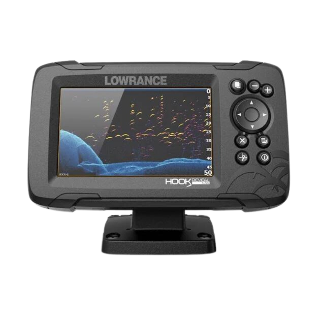 SONAR PORTATIF LOWRANCE HOOK REVEAL 5 SPLIT SHOT ALL SEASON VUE DE L'ÉCRAN DU SONAR