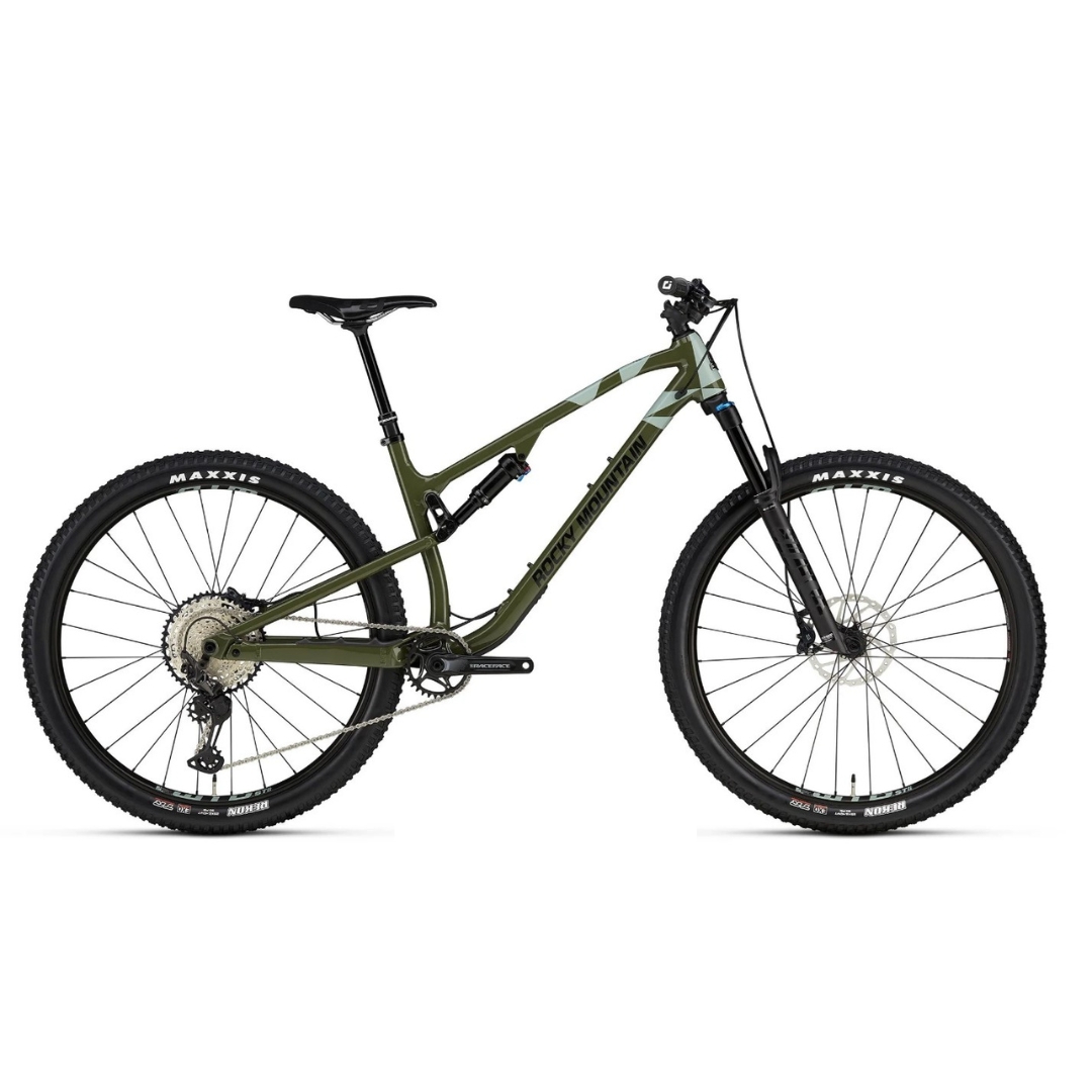 VÉLO DE MONTAGNE ROCKY MOUNTAIN ELEMENT A50 (2023) couleur green/blue vu de profil