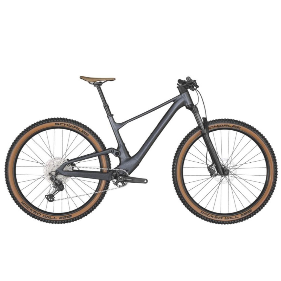 VÉLO DE MONTAGNE JUNIOR SCOTT SPARK 960 couleur gris charcoal vu de profil du vélo gris foncé