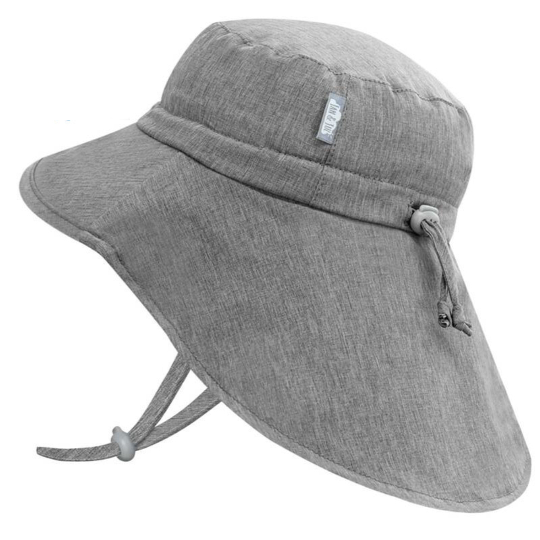 CHAPEAU JAN & JUL AQUA-DRY ADVENTURE POUR ENFANT couleur grey vu du chapeau gris pale