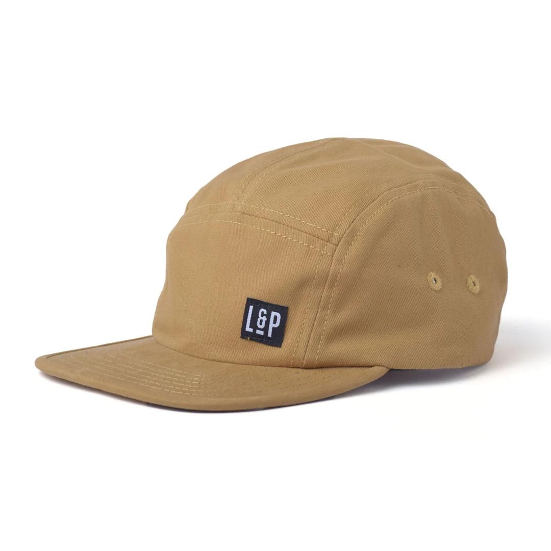 CASQUETTE L & P WOOD 2.0 SNAPBACK POUR BÉBÉ ET ENFANT couleur tan vue de la casquette brun/beige de profil avant gauche