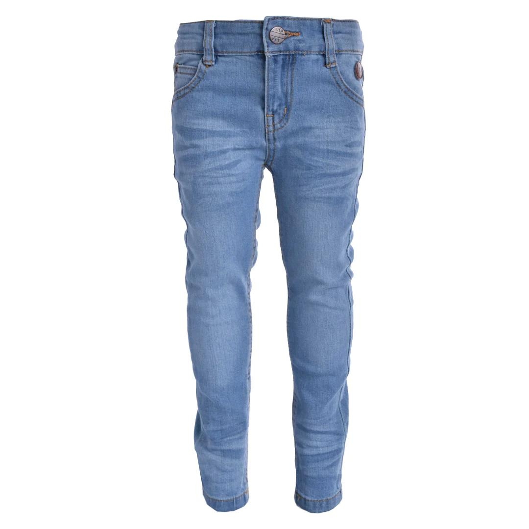 PANTALON L & P SKINNY POUR ENFANT couleur bleu pale vu du pantalon bleu denim de face