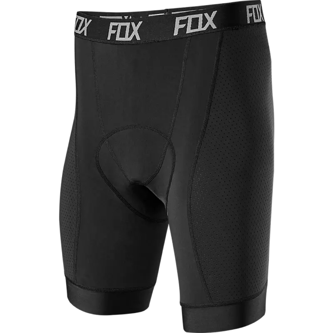 DOUBLURE AVEC CHAMOIS FOX TECBASE LINER SHORT POUR HOMME couleur black vu de face