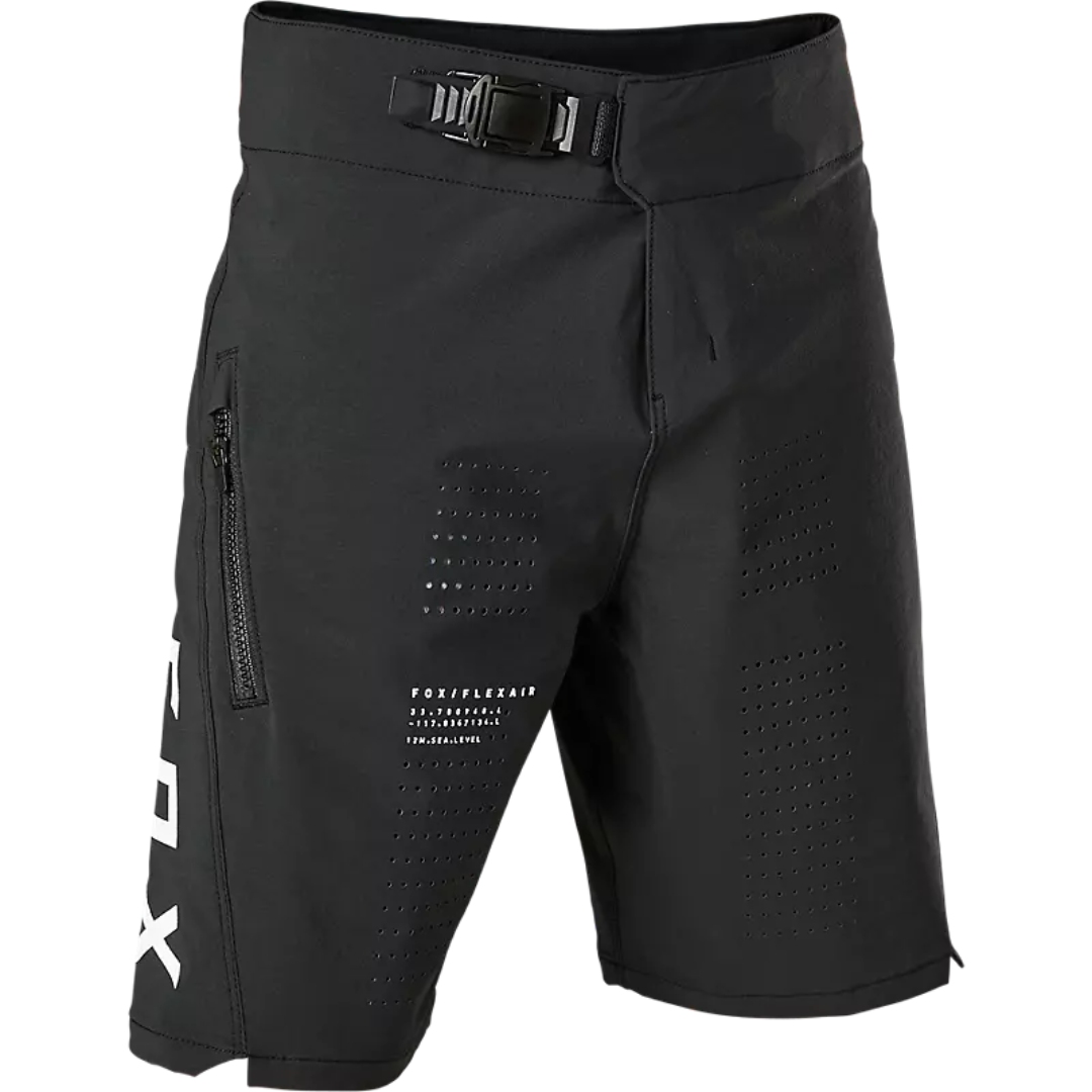 SHORT DE VÉLO FOX FLEXAIR POUR JEUNE COULEUR BLACK VU DE FACE