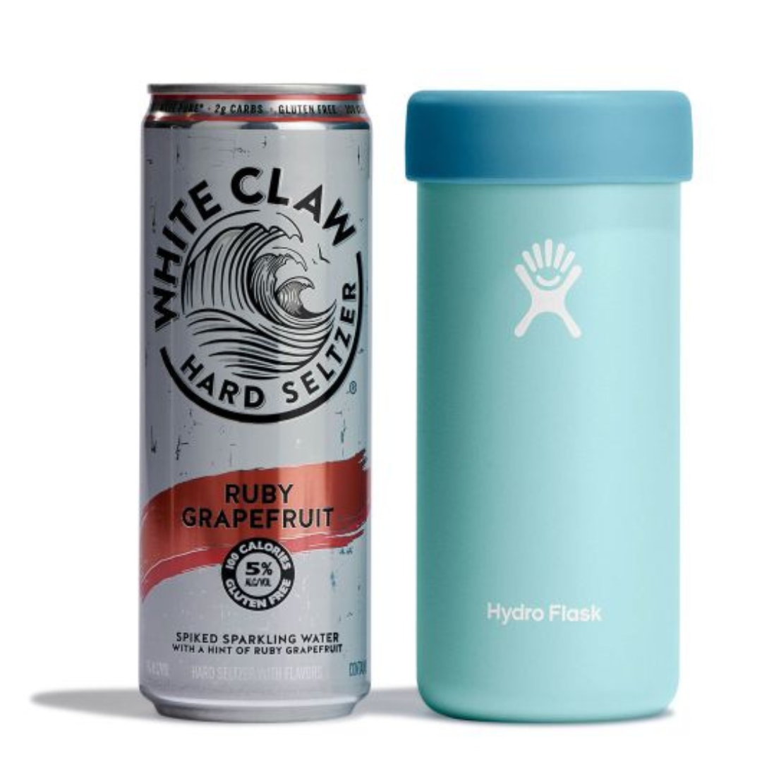PROTECTION ISOLANTE HYDRO FLASK COOLER CUP SLIM 12 OZ comparée a une canette de bière slim
