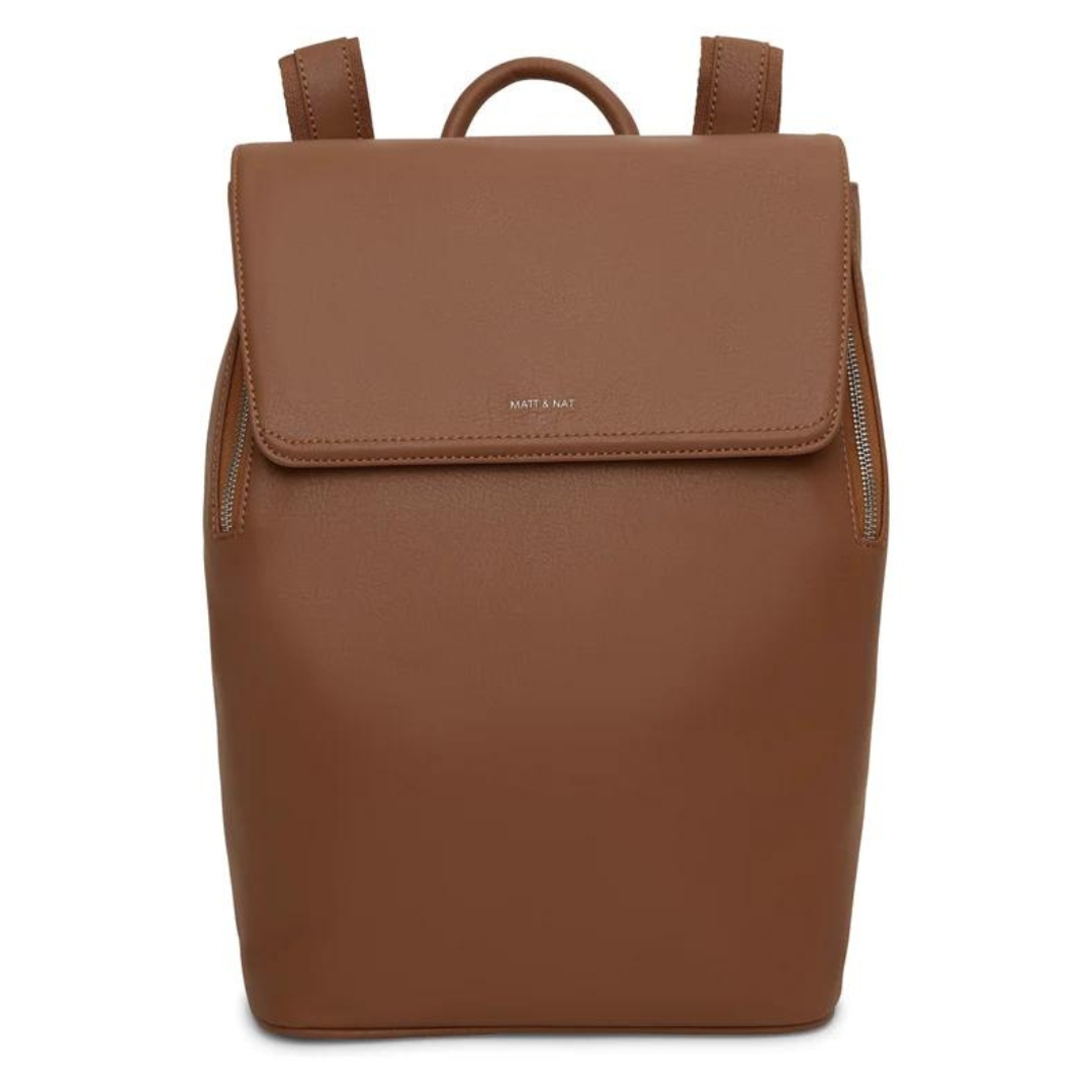 SAC À DOS MATT & NAT FABI ARBOR COULEUR PECAN VU DU SAC BRUN DE FACE