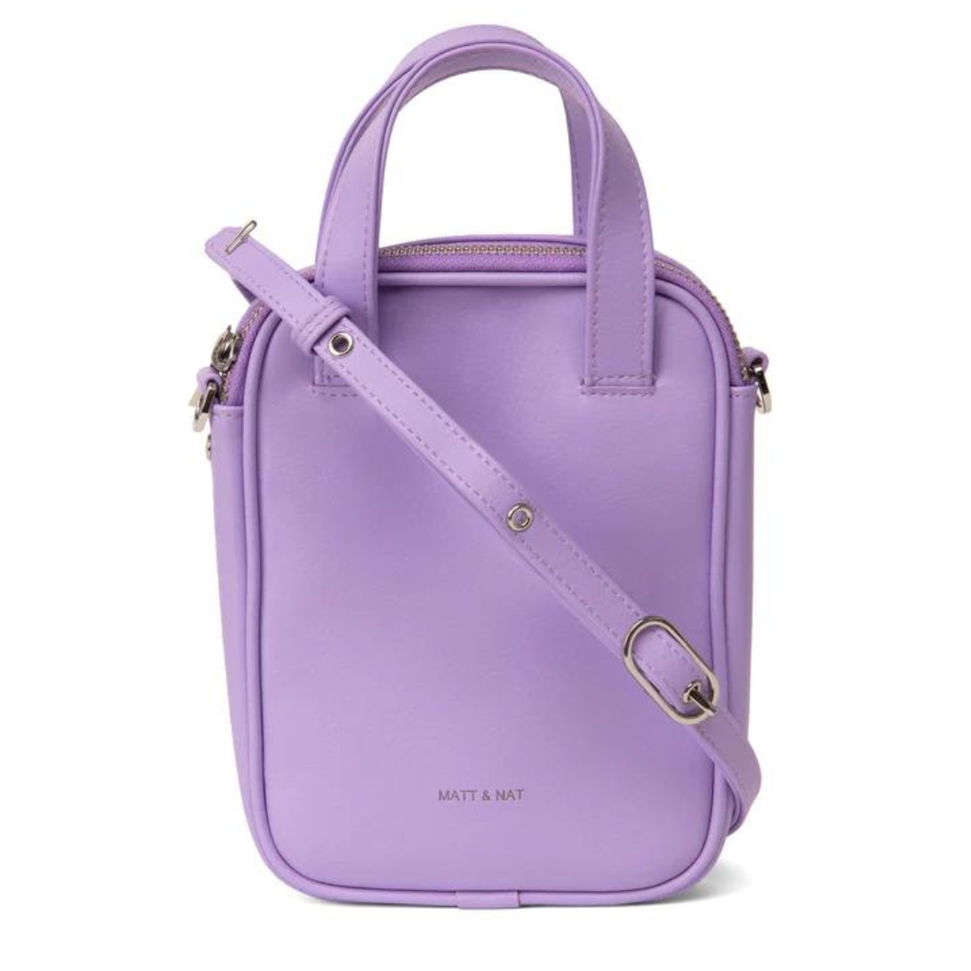 SAC À BANDOULIÈRE MATT & NAT LEAP ARBOR COULEUR CONFETTI VU DU SAC LILAS DE FACE