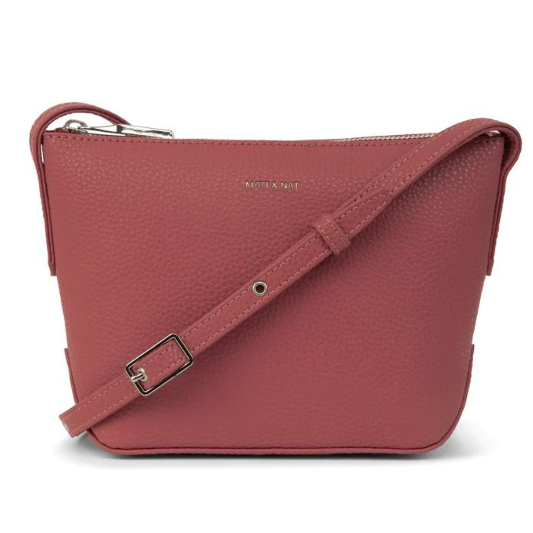 SAC À BANDOULIÈRE MATT & NAT SAM PURITY COULEUR LYCHEE VU DU SAC ROSE DE FACE