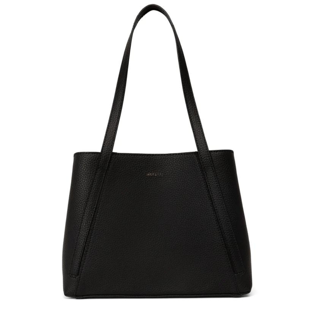 SAC FOURRE-TOUT MATT & NAT ZOEY PURITY couleur black vu du sac noir de face