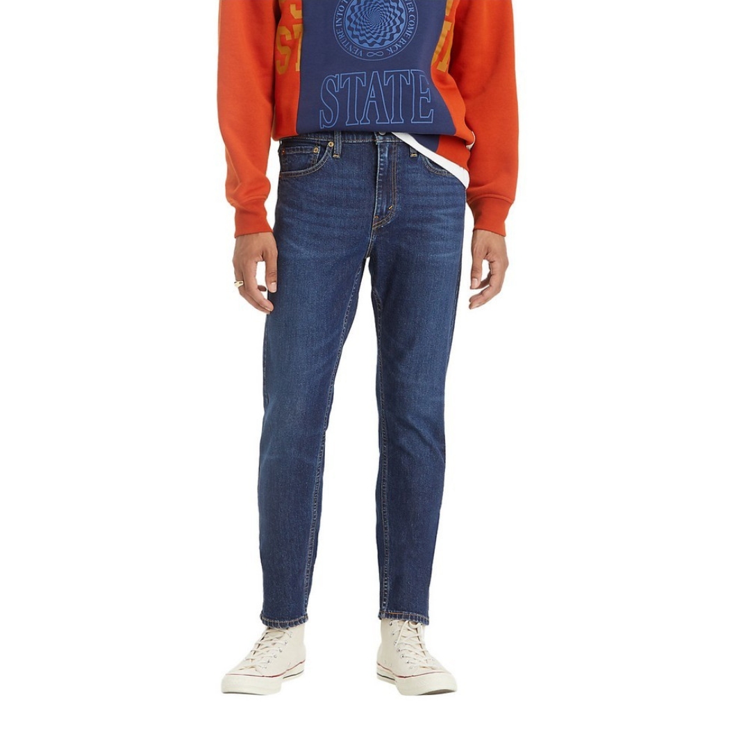 JEAN LEVI'S 510 SKINNY POUR HOMME couleur 1270 RELEASE THE KRAKEN ADV vu du jean long bleu foncé porté par un homme vu de face