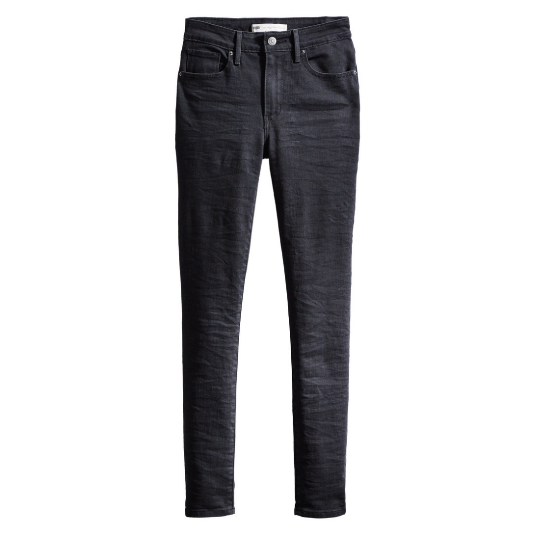 JEAN LEVI'S 721 HIGH RISE SKINNY POUR FEMME couleur 0024-SOFT BLACK vu du jean noir de face