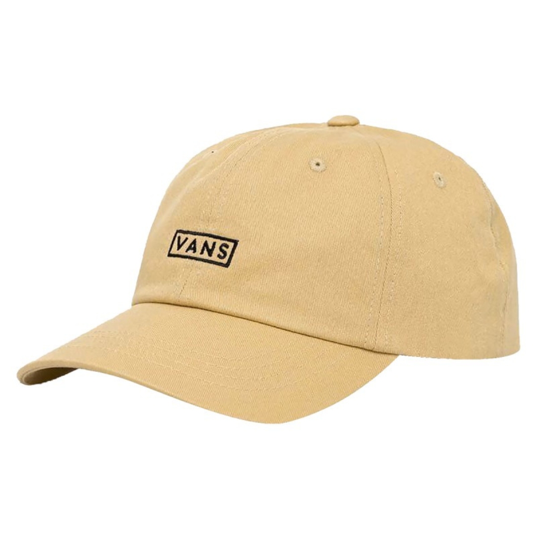 CASQUETTE VANS CURVED BILL JOCKEY POUR ADULTE couleur YUU-TAOS TAUPE vue de la casquette beige à broderie noire de profil avant gauche