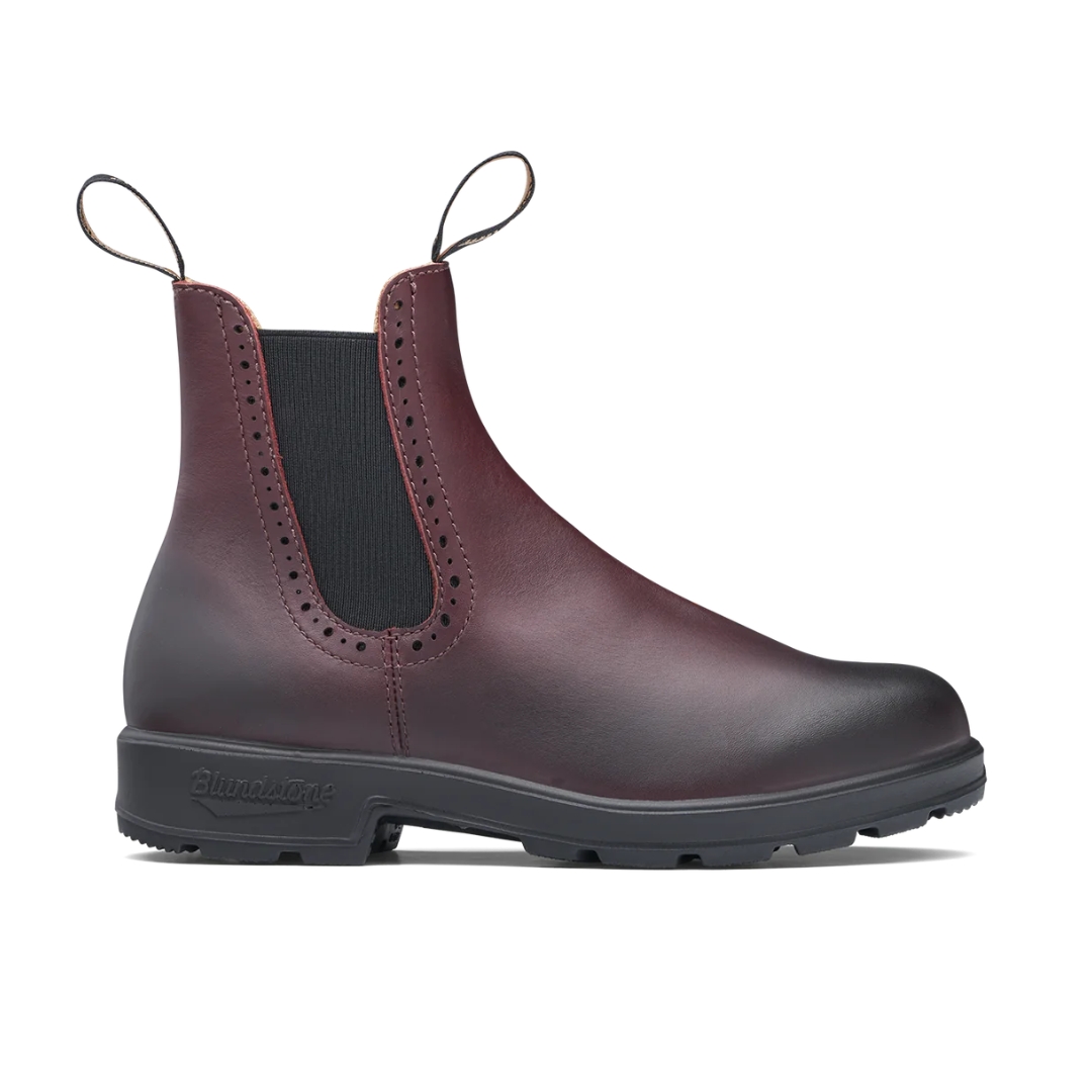 BOTTE URBAINE BLUNDSTONE 1352 MONTANTE ORIGINALE SHIRAZ POUR FEMME vue de la botte droite rouge vin foncée de profil avant