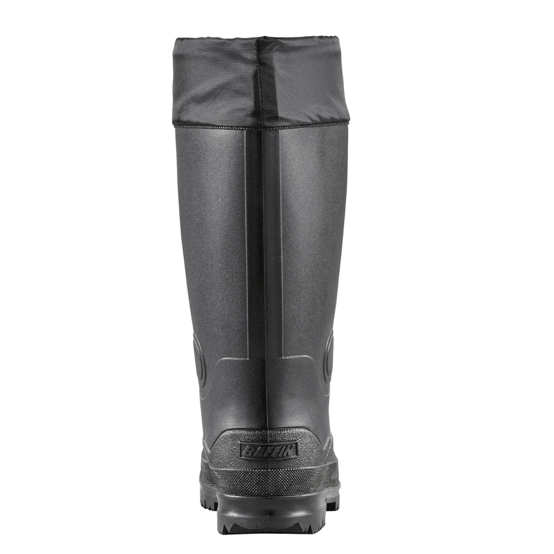 BOTTE D'HIVER DE SÉCURITÉ BAFFIN TITAN (SANS PROTECTION) couleur noir vue de la botte droite entièrement noire de l''arrière