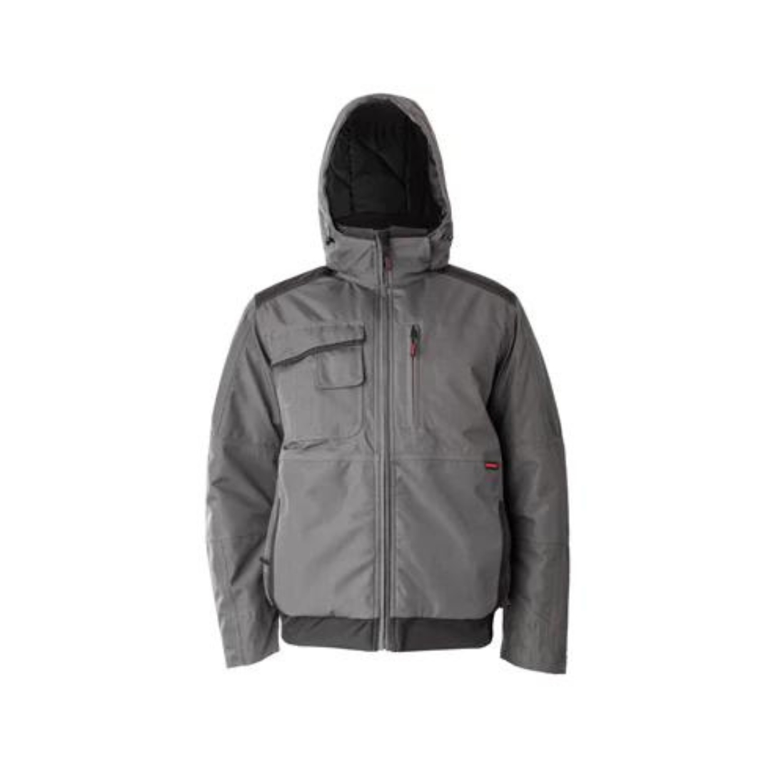 MANTEAU D'HIVER DE TRAVAIL KINGTREADS BUMBER POUR HOMME couleur gris vu du manteau gris de face