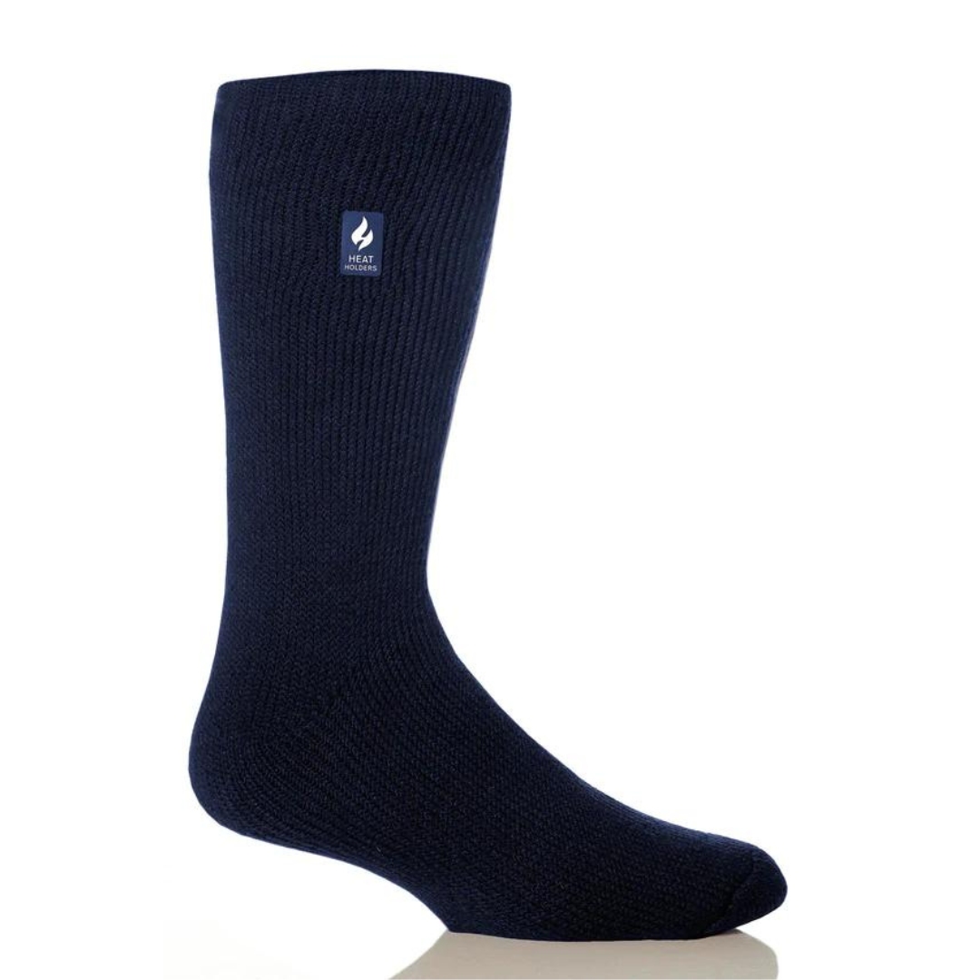 CHAUSSETTE THERMIQUE HEAT HOLDERS JOSHUA SOLID CREW POUR HOMME couleur navy vu du bas bleu marin