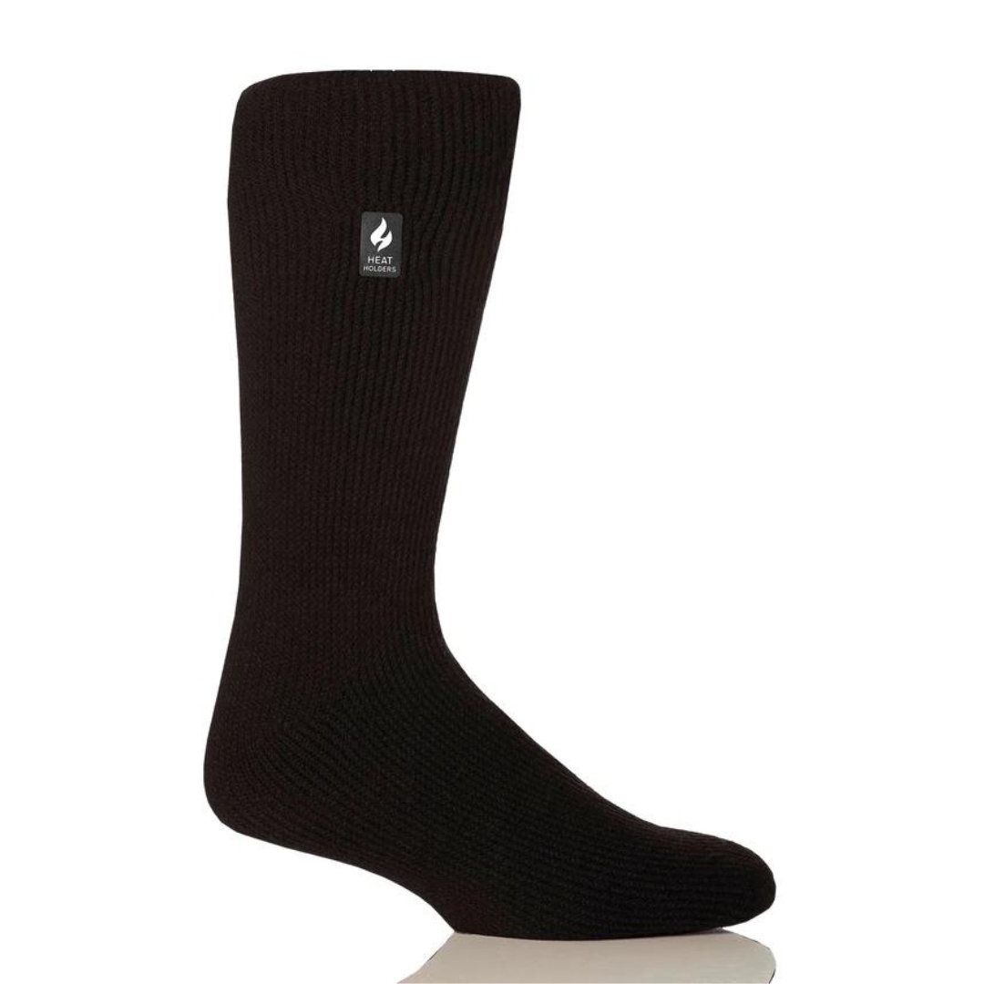 CHAUSSETTE THERMIQUE HEAT HOLDERS JOSHUA SOLID CREW POUR HOMME couleur black vu du bas noir