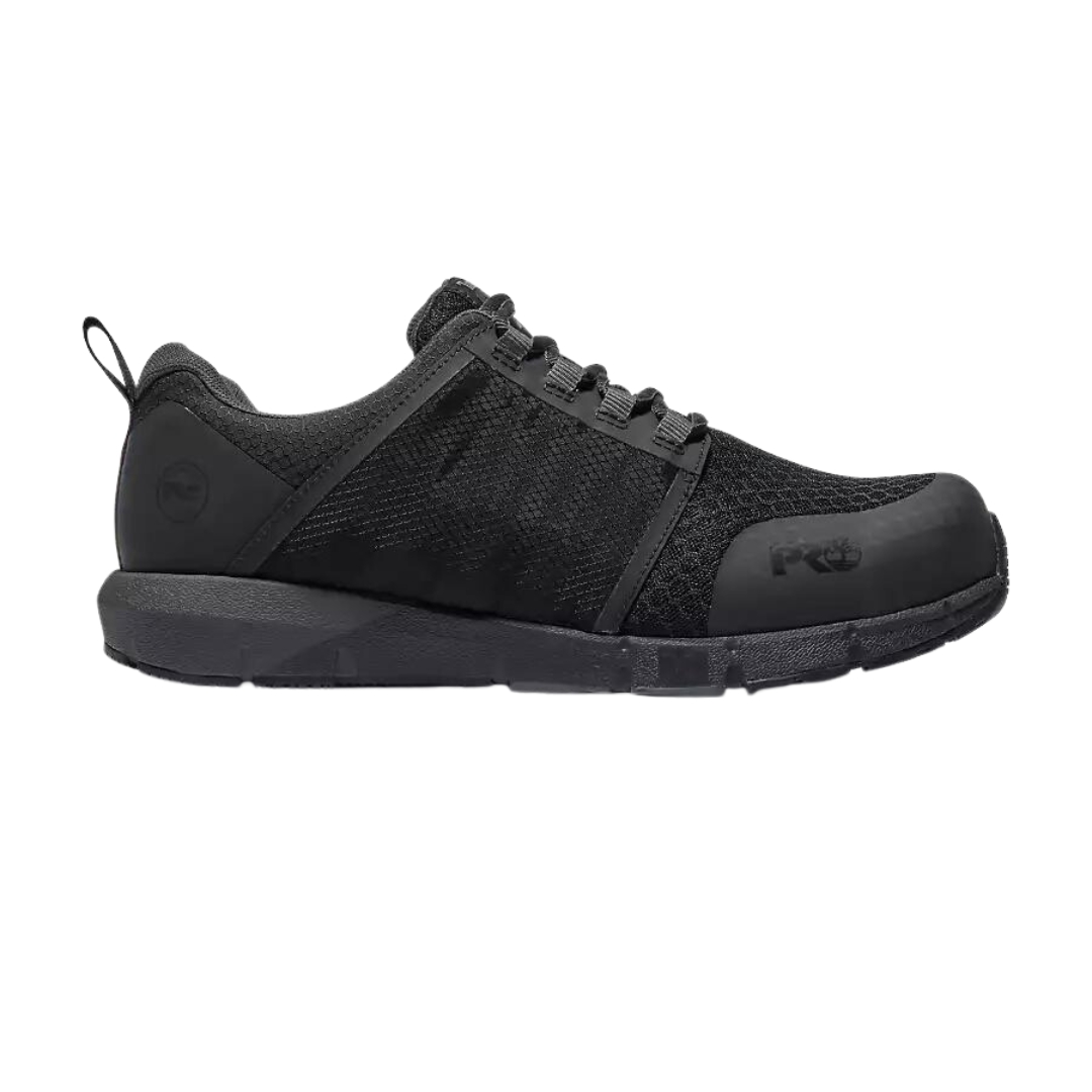 CHAUSSURE DE SÉCURITÉ TIMBERLAND PRO RADIUS CSA POUR HOMME couleur black grey vu de la chaussure noire et grise de profil droit