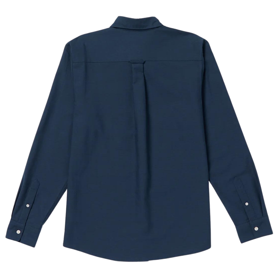 CHEMISE À MANCHES LONGUES VOLCOM VEECO OXFORD POUR HOMME couleur nvy-navy vue de la chemise bleue marine de dos