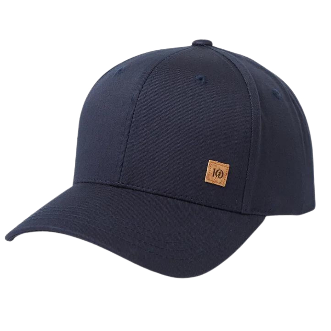 CASQUETTE TENTREE CORK ICON ELEVATION POUR ADULTE couleur MIDNIGHT BLUE vu de la casquette bleue marine foncée de profil avant droit