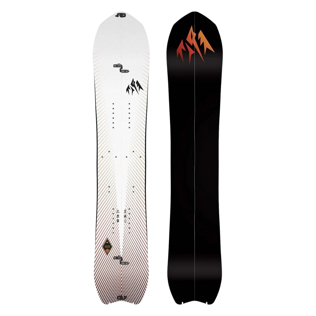 SPLITBOARD JONES STRATOS POUR HOMME vu de la planche blanche lignée rouge et noire vue du dessus et du dessous