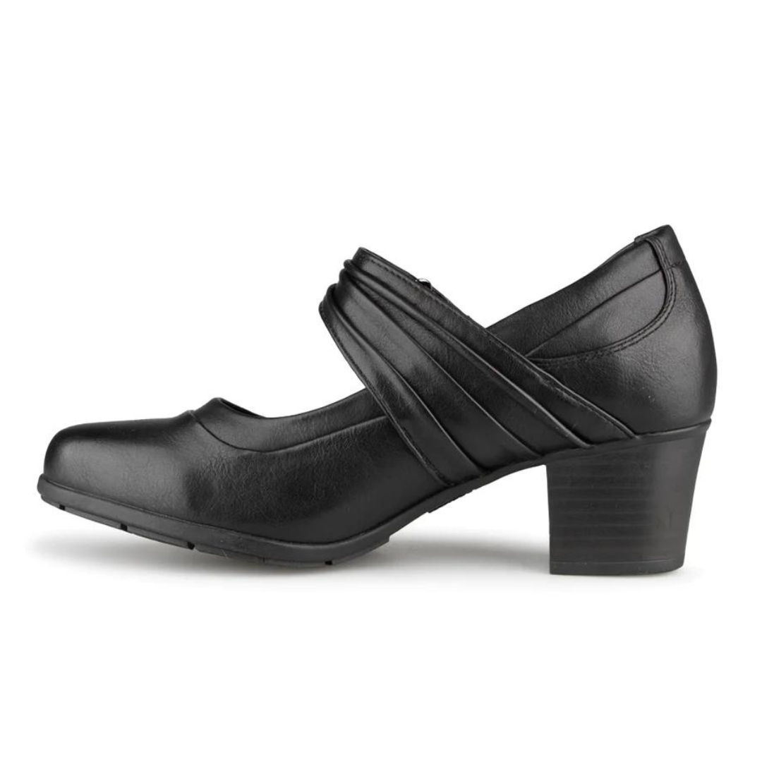 CHAUSSURE URBAINE ULTIME CONFORT MILYBETT POUR FEMME couleur noir vu de la chaussure noire de profil gauche