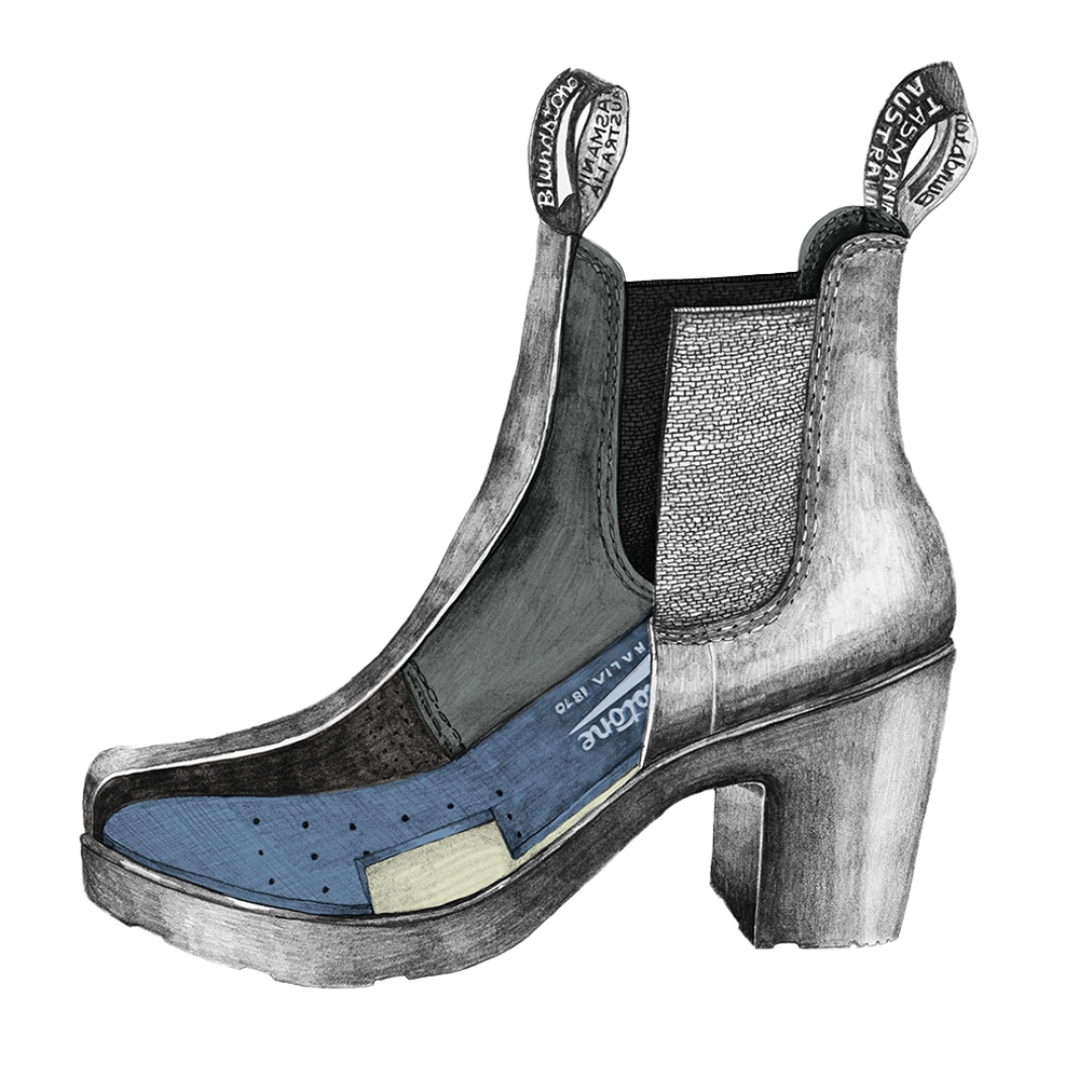 BOTTE URBAINE BLUNDSTONE 2365 NOIR À TALON HAUT POUR FEMME vue de la structure interne