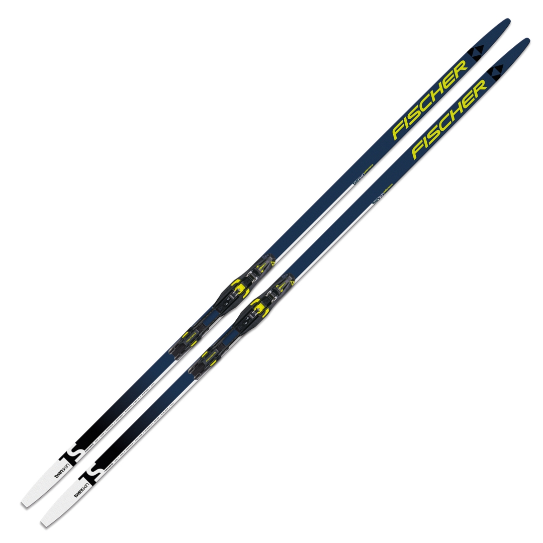 SKI DE FOND FISCHER TWIN SKIN PERFORMANCE STIFF IFP vue des deux skis du dessus