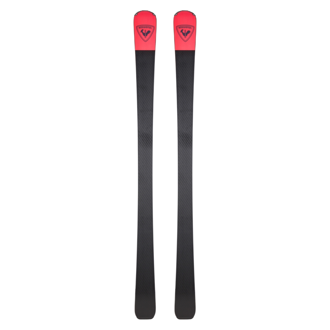 SKI ALPIN ROSSIGNOL EXPERIENCE 86 TI K POUR HOMME vu des skis bleus et rouge du dessous
