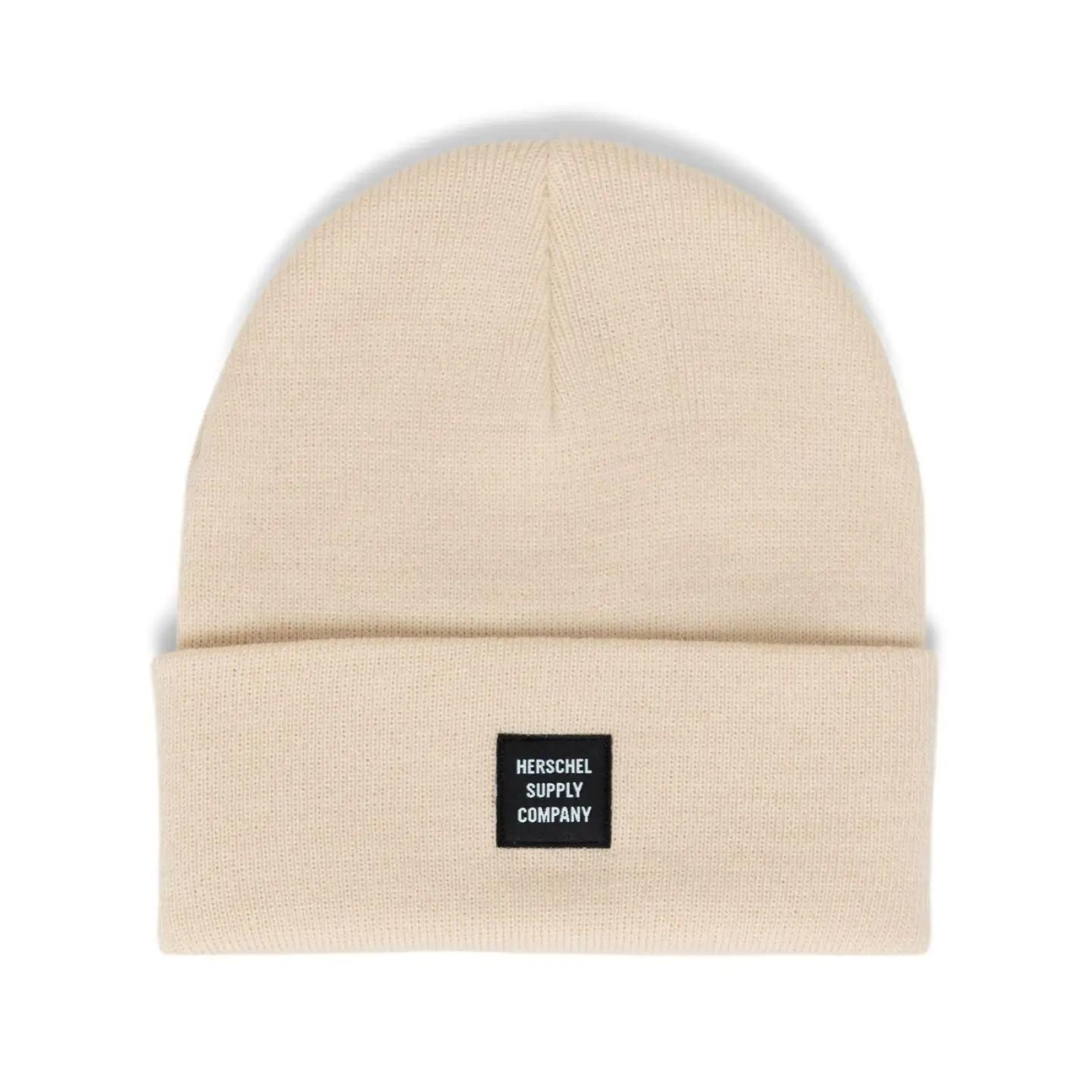 TUQUE HERSCHEL ABBOTT POUR ADULTE COULEUR WHITECAP GRAY VUE DE LA TUQUE BLANC CASSÉ DE FACE