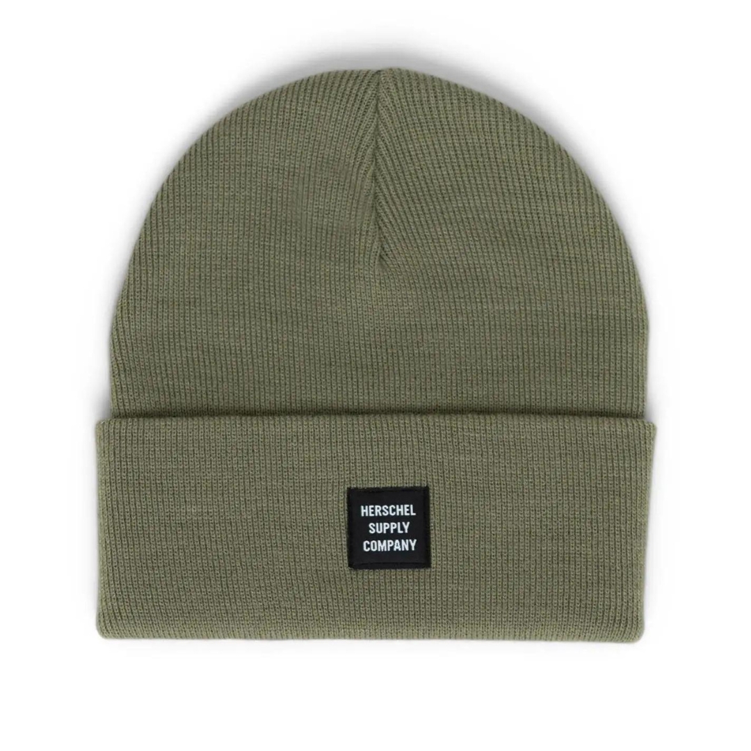 TUQUE HERSCHEL ABBOTT POUR ADULTE COULEUR SEA SPRAY VUE DE LA TUQUE VERTE GRISE DE FACE