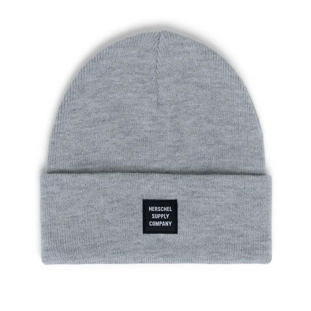 TUQUE HERSCHEL ABBOTT POUR ADULTE COULEUR HEATHER LIGHT GREY VUE DE LA TUQUE GRISE PALE DE FACE