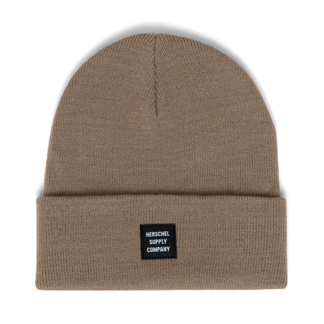TUQUE HERSCHEL ABBOTT POUR ADULTE COULEUR COBBLESTONE VUE DE LA TUQUE BRUNE SABLE DE FACE