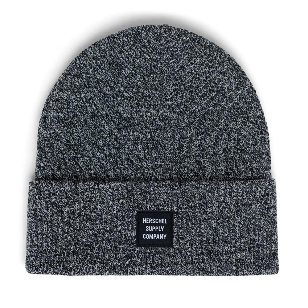 TUQUE HERSCHEL ABBOTT POUR ADULTE COULEUR HEATHER BLACK VUE DE LA TUQUE NOUIRE CHINÉE DE FACE