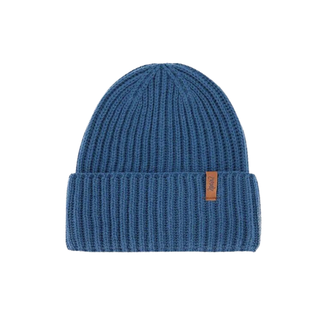 TUQUE EN TRICOT DEUX PAR DEUX POUR ENFANT couleur MAJOLICA BLUE vue de la tuque bleu foncée de face