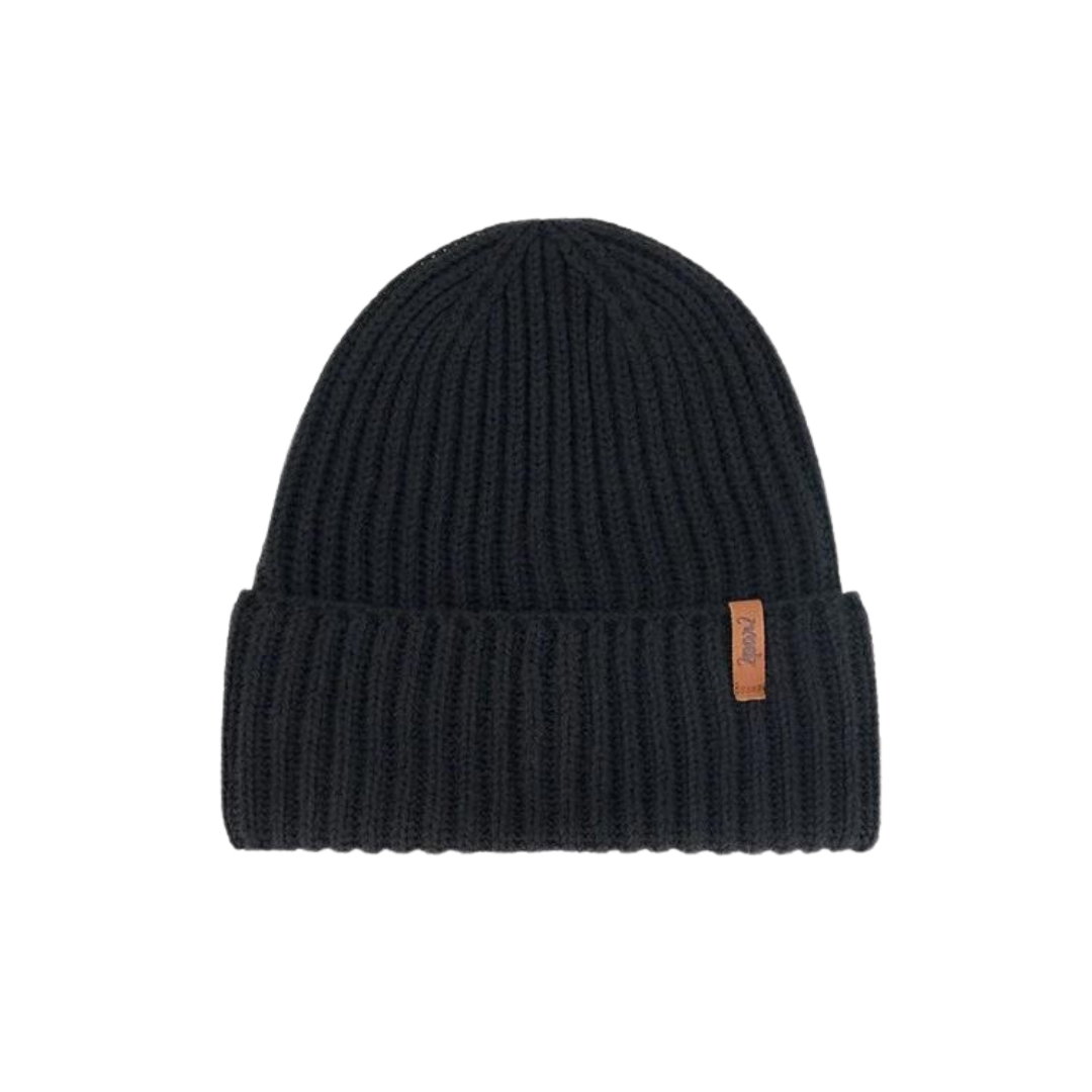 TUQUE EN TRICOT DEUX PAR DEUX POUR ENFANT couleur ANTHRACITE vue de la tuque noire de face