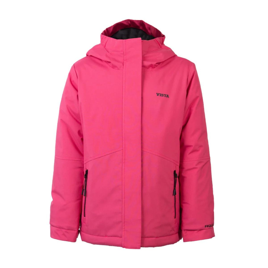 MANTEAU ISOLÉ D'HIVER VISTA EVA POUR fille COULEUR FUSHIA VU DU MANTEAU ROSE ÉCLATANT DE FACE