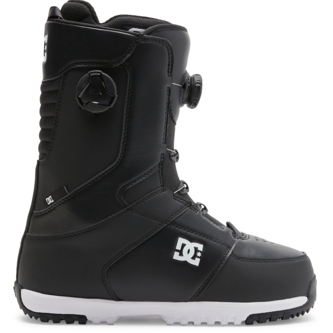 BOTTE DE PLANCHE À NEIGE DC SHOES CONTROL BOA POUR HOMME couleur black/black/white vue de la botte noire avec détails blancs de profil droit