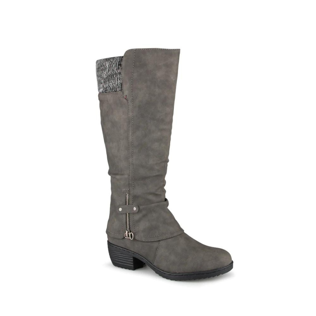 BOTTE D'HIVER WEST WAY MANDIOCA POUR FEMME couleur gris vue de la botte grise de profil avant droit