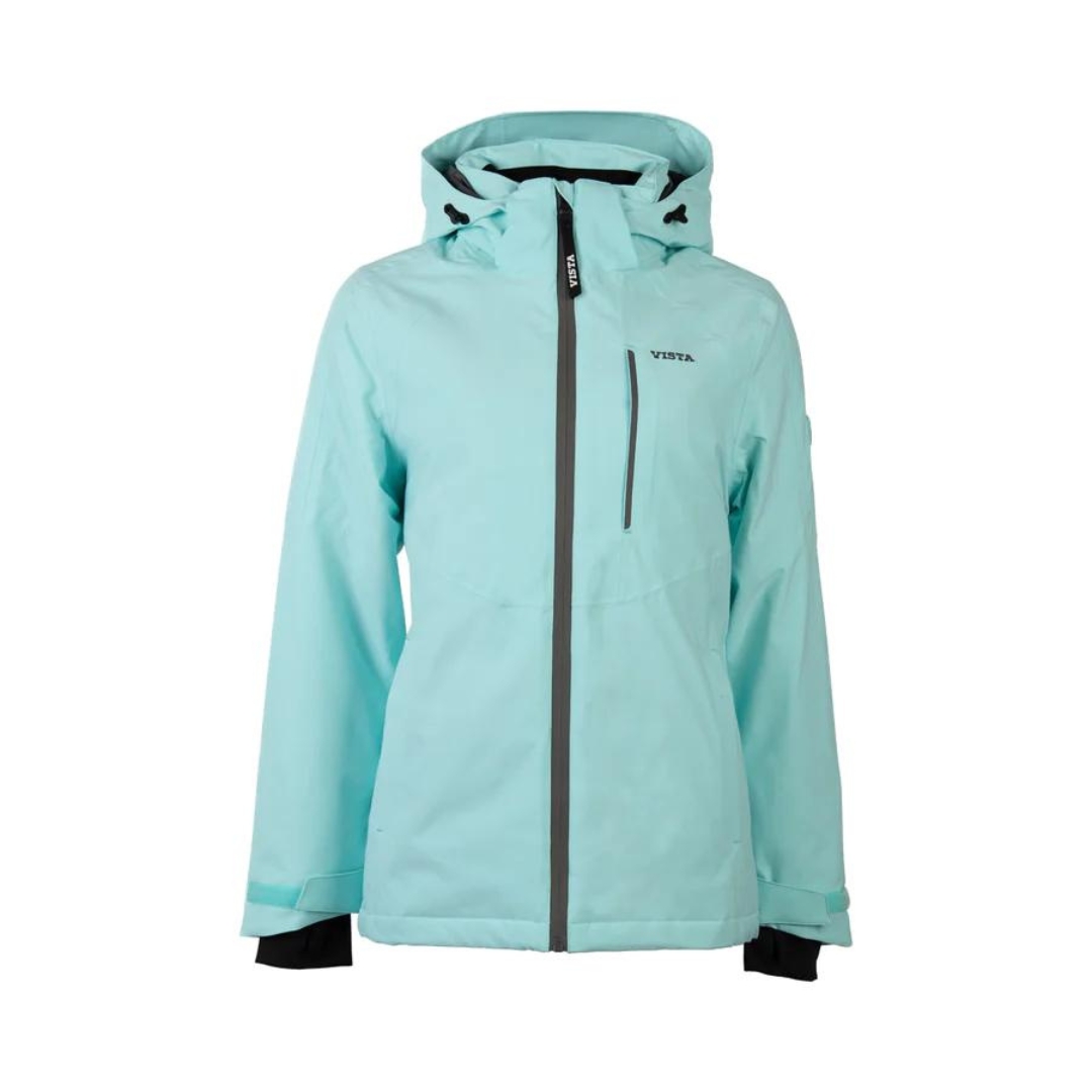 MANTEAU D'HIVER ISOLÉ VISTA DELIA POUR FEMME couleur turquoise vu du manteau turquoise pale de face