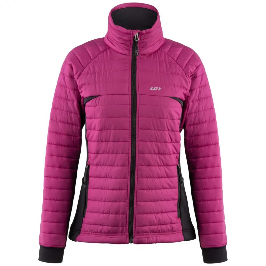 MANTEAU ISOLÉ LOUIS GARNEAU ENDURANCE POUR FEMME couleur FUSHIA/NOIR vu du manteau rose fushia et noir de face